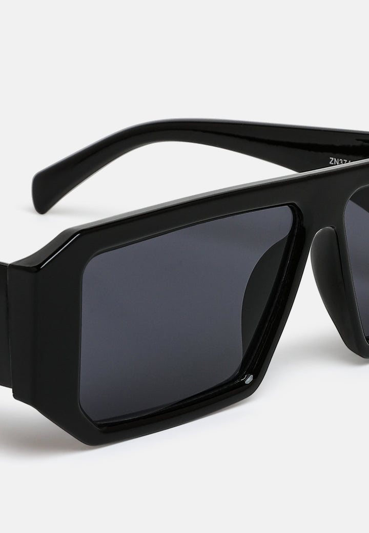 flat bridge rectangular sunglasses in by ruw#color_black