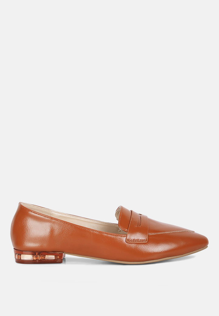 peretti flat formal loafers#color_tan