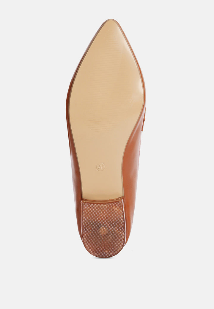 peretti flat formal loafers#color_tan