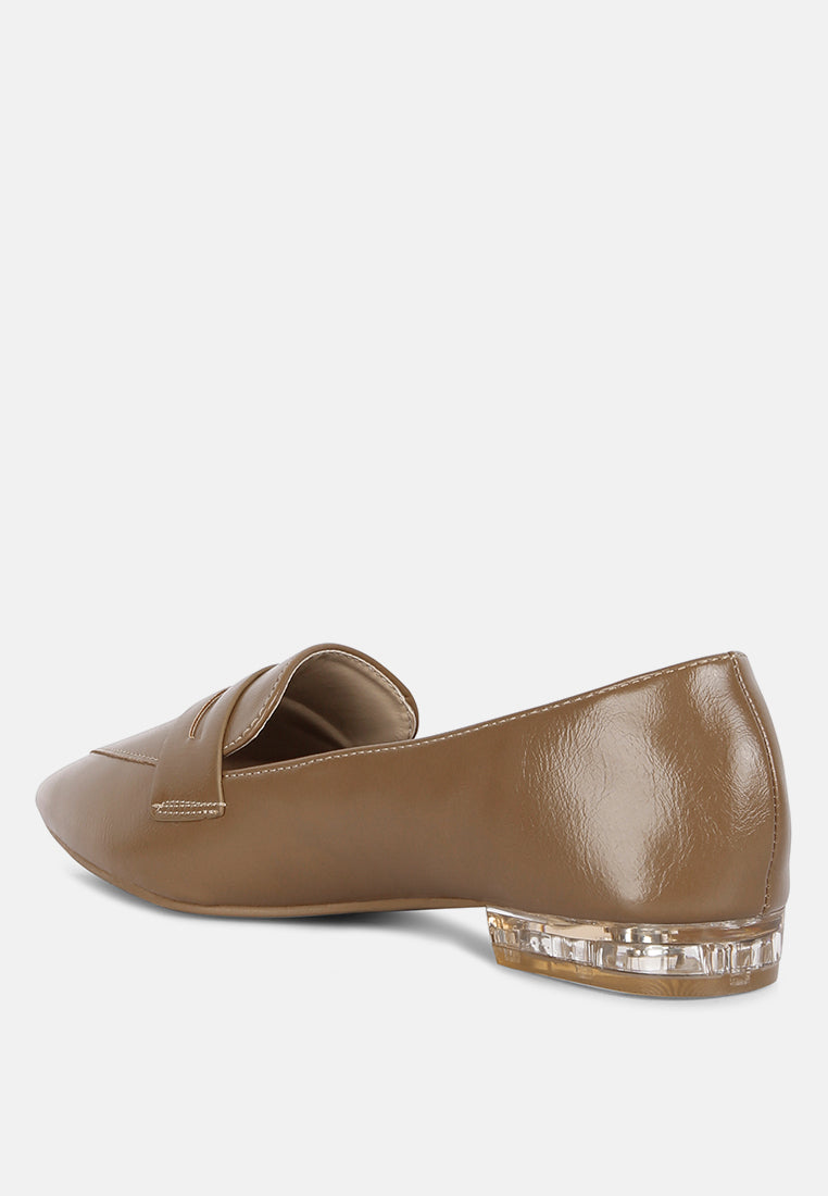 peretti flat formal loafers#color_taupe