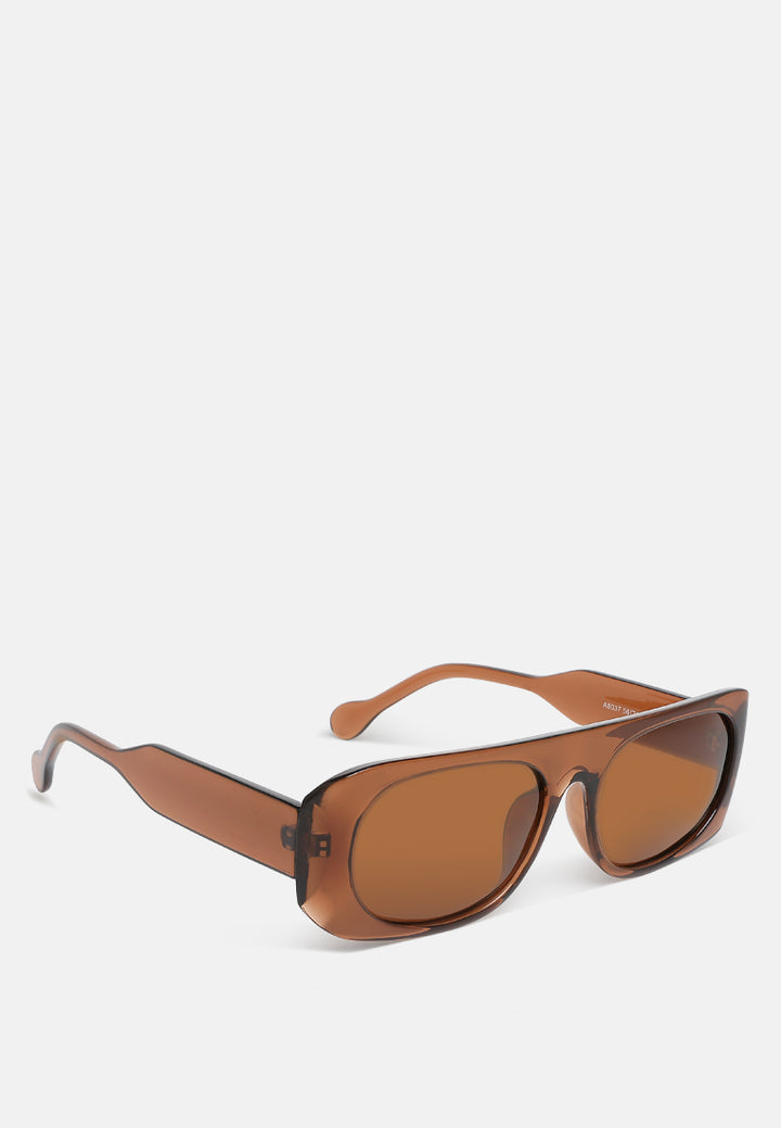 flat bridge oval sunglasses by ruw#color_brown