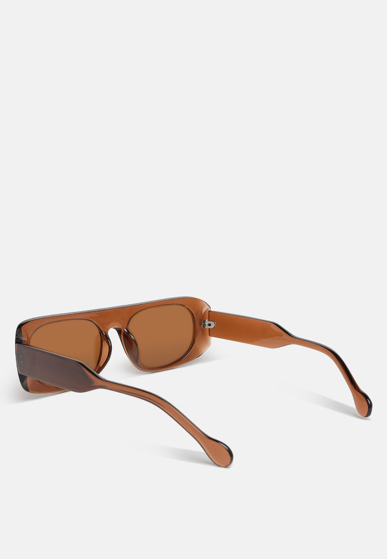 flat bridge oval sunglasses by ruw#color_brown