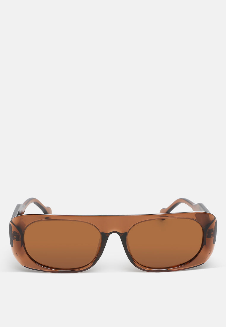 flat bridge oval sunglasses by ruw#color_brown