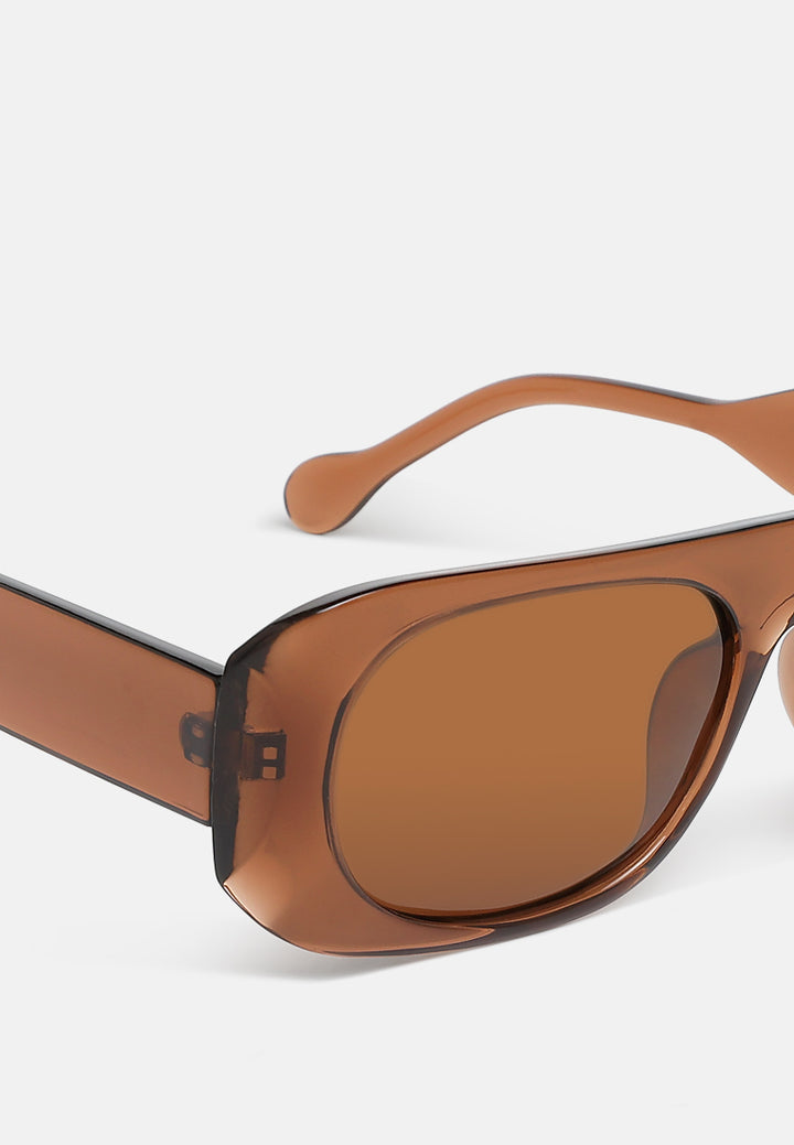 flat bridge oval sunglasses by ruw#color_brown