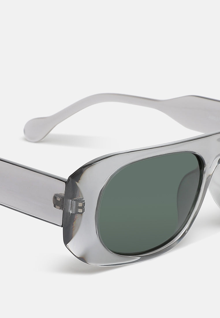 flat bridge oval sunglasses by ruw#color_grey