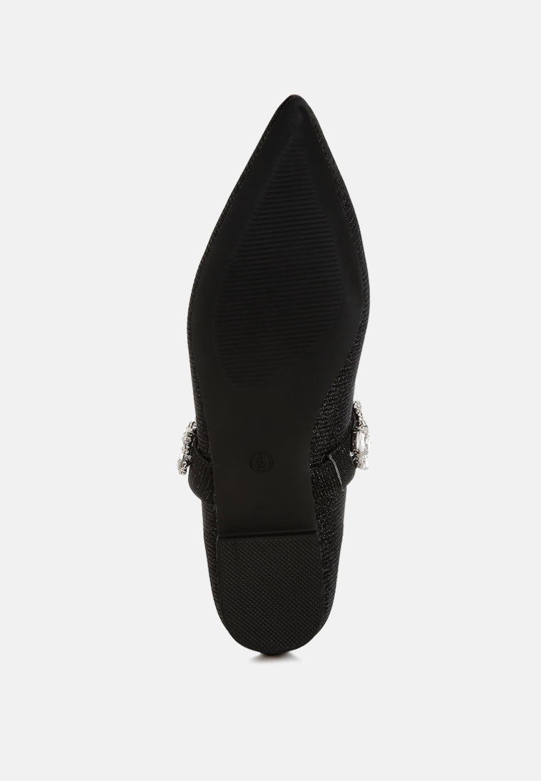 diamante brooch glitter ballerinas by ruw#color_black