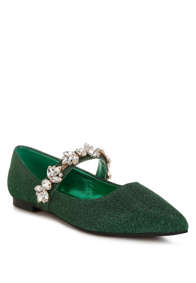 diamante brooch glitter ballerinas by ruw#color_green