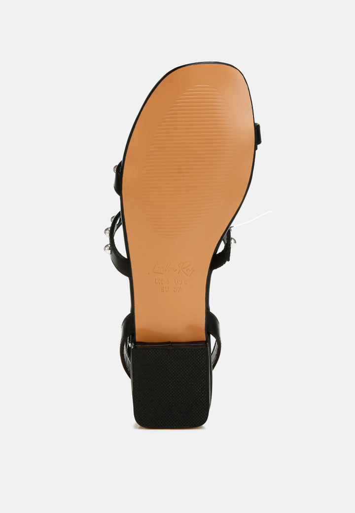 studded ankle strap flat sandals by ruw#color_black
