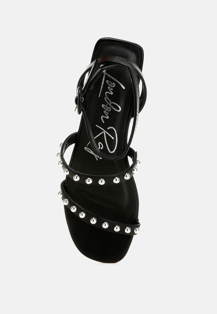 studded ankle strap flat sandals by ruw#color_black