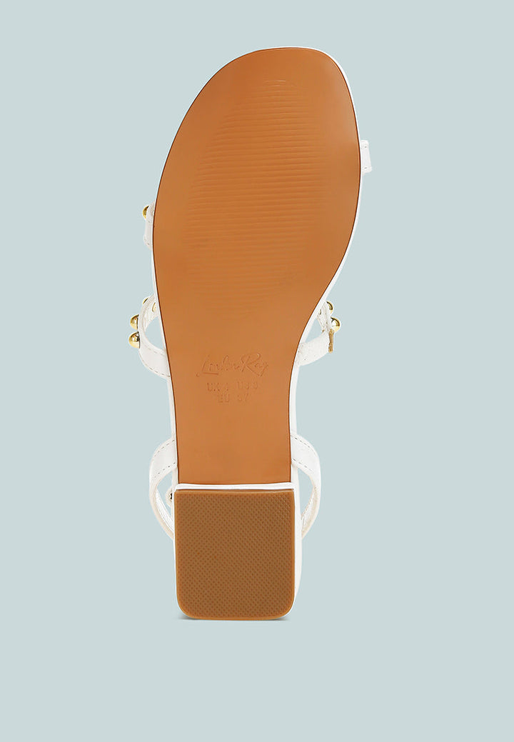 studded ankle strap flat sandals by ruw#color_off-white