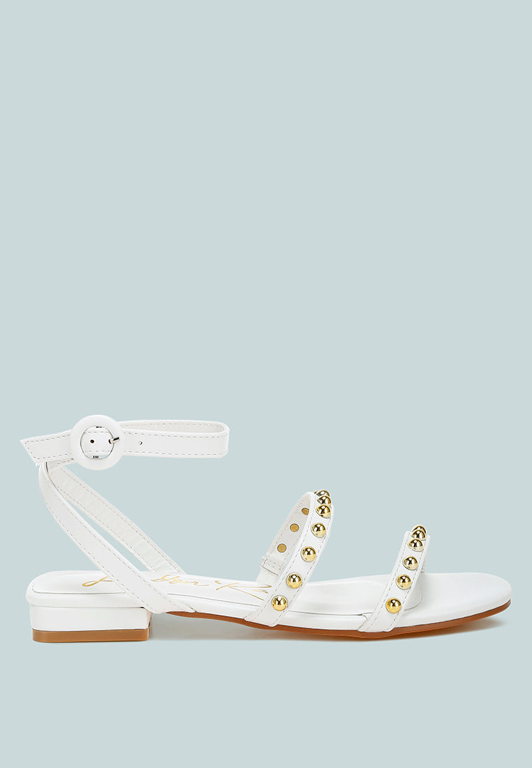 studded ankle strap flat sandals by ruw#color_off-white