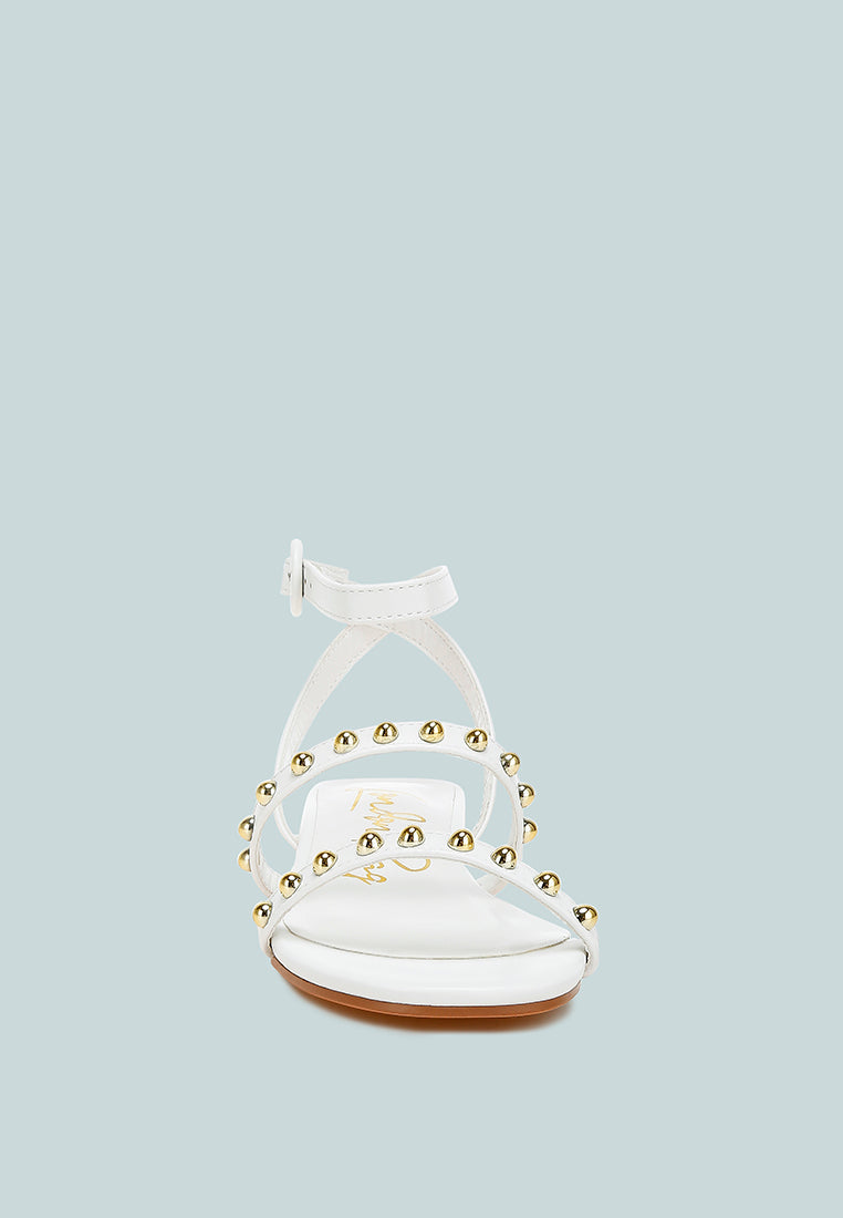 studded ankle strap flat sandals by ruw#color_off-white