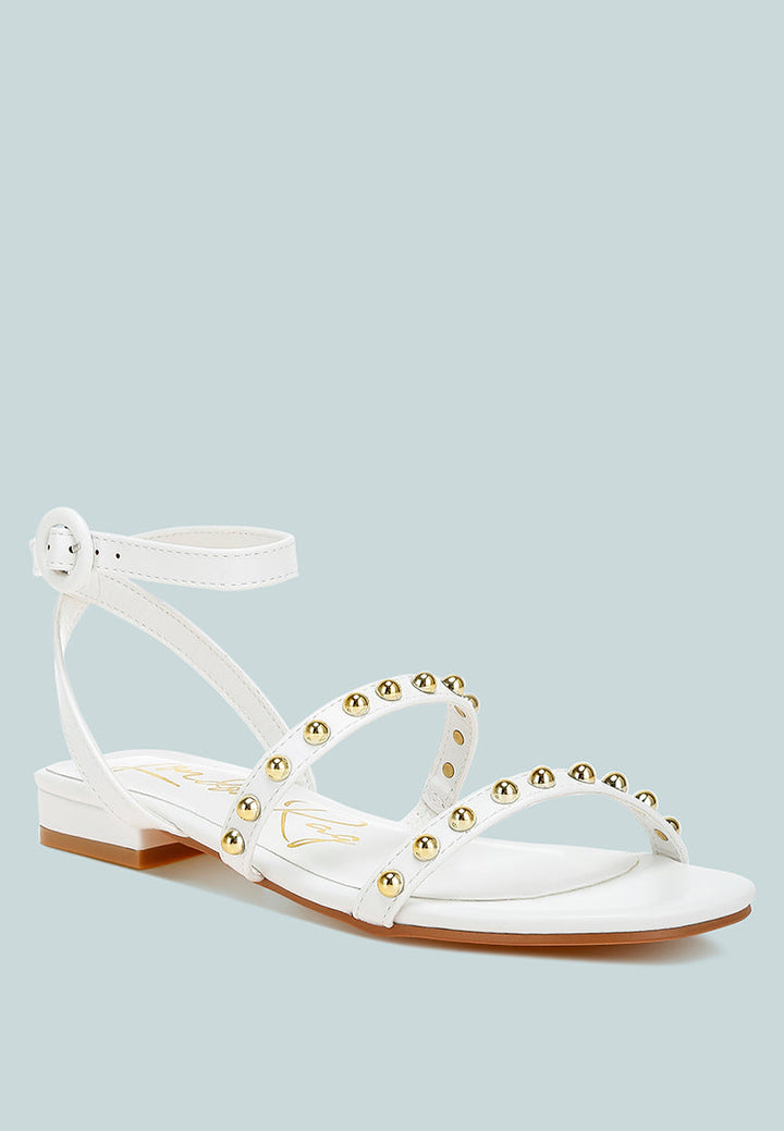 studded ankle strap flat sandals by ruw#color_off-white