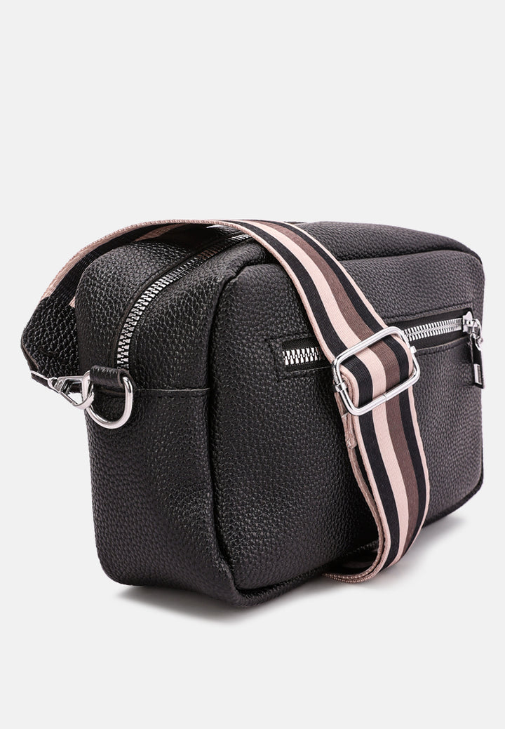 front pocket shoulder bag by ruw#color-black