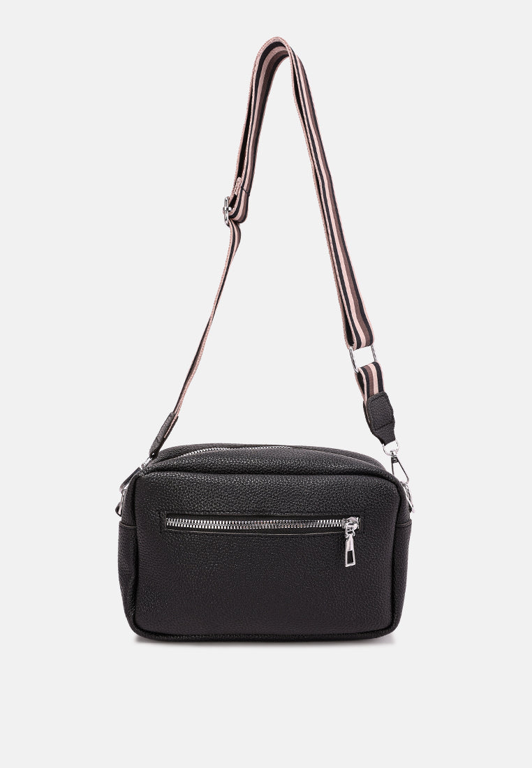 front pocket shoulder bag by ruw#color-black