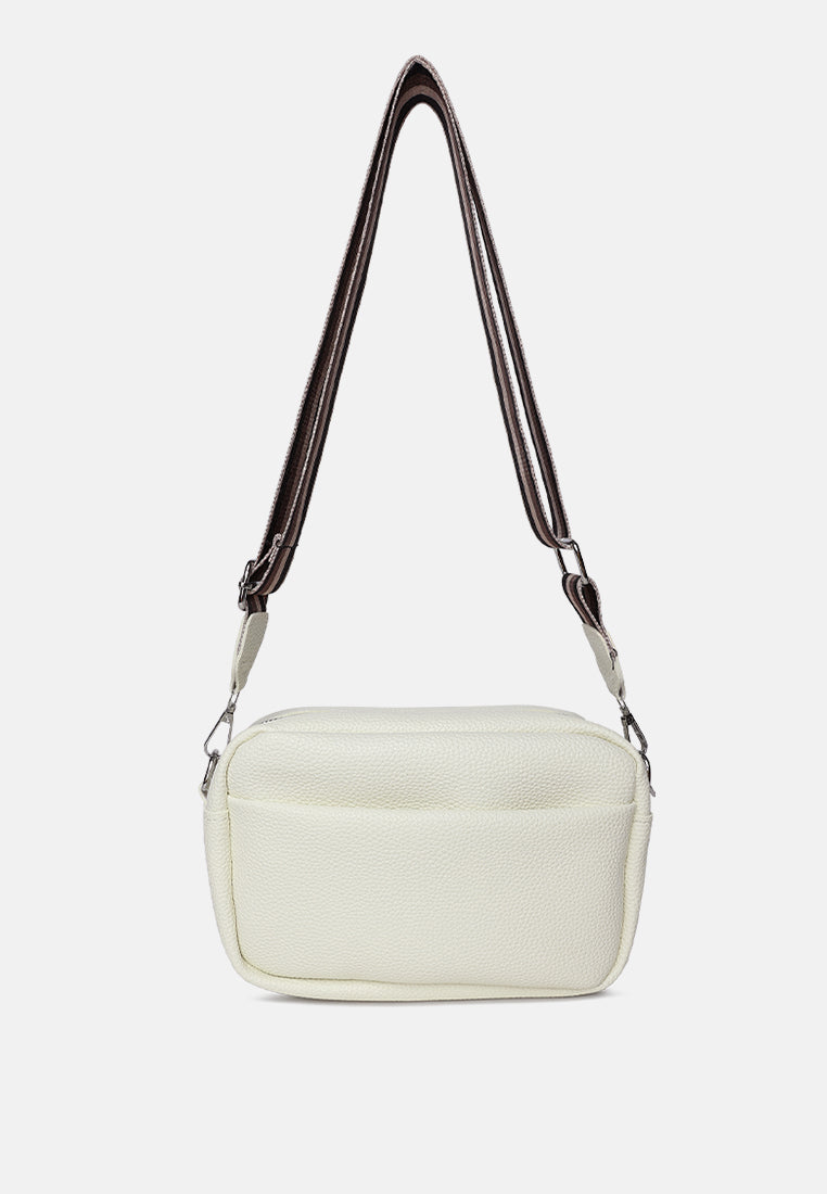 front pocket shoulder bag by ruw#color-off-white