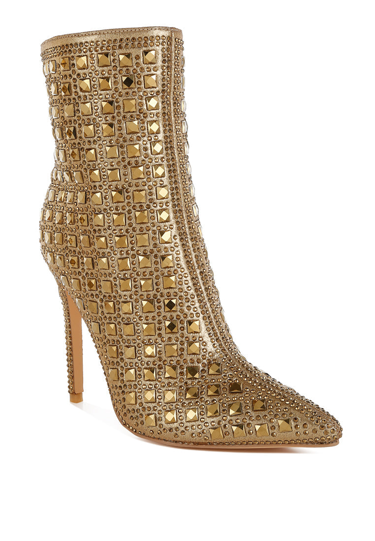 pointed toe rhinestones stiletto boots by ruw#color_gold