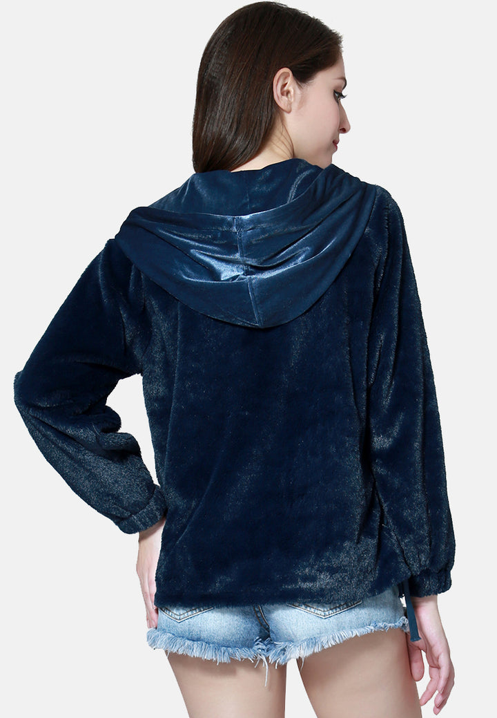 fur hoodie with kangaroo pockets#color_blue