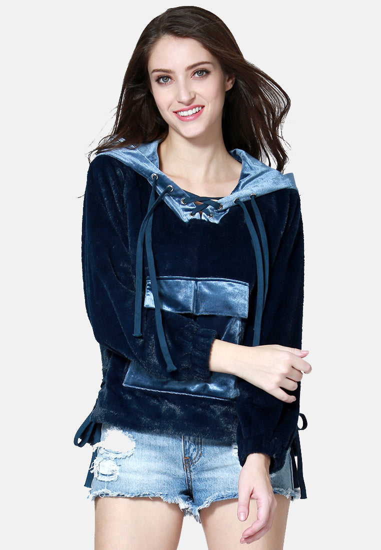 fur hoodie with kangaroo pockets#color_blue