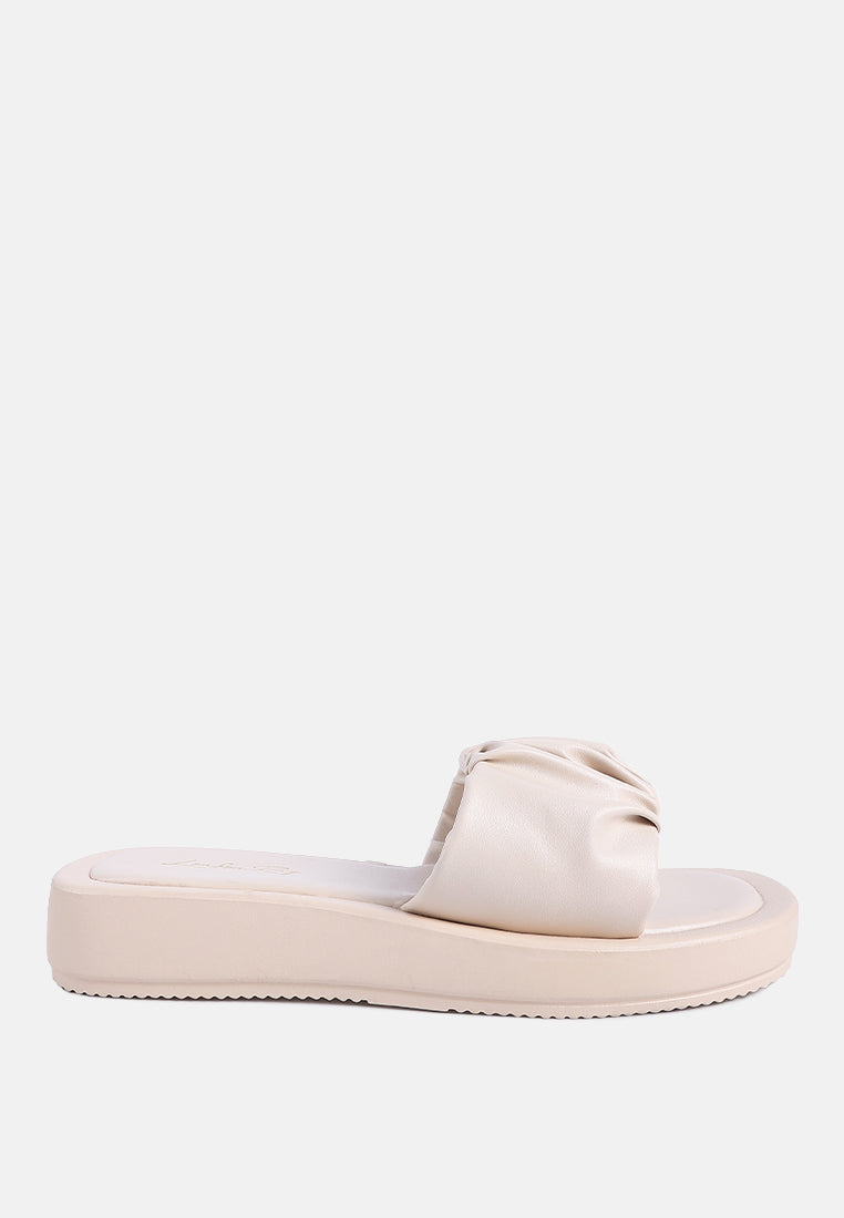 glacee ruched strap slider sandals#color_beige