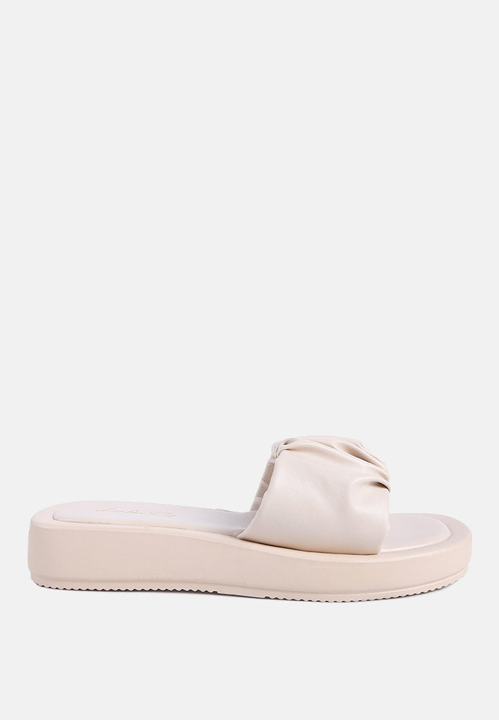 glacee ruched strap slider sandals#color_beige