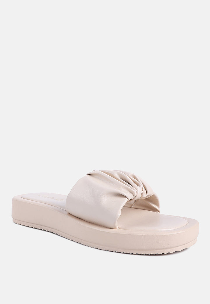 glacee ruched strap slider sandals#color_beige