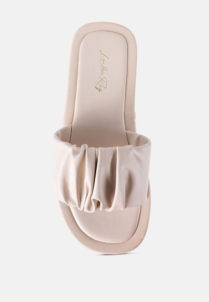 glacee ruched strap slider sandals#color_beige