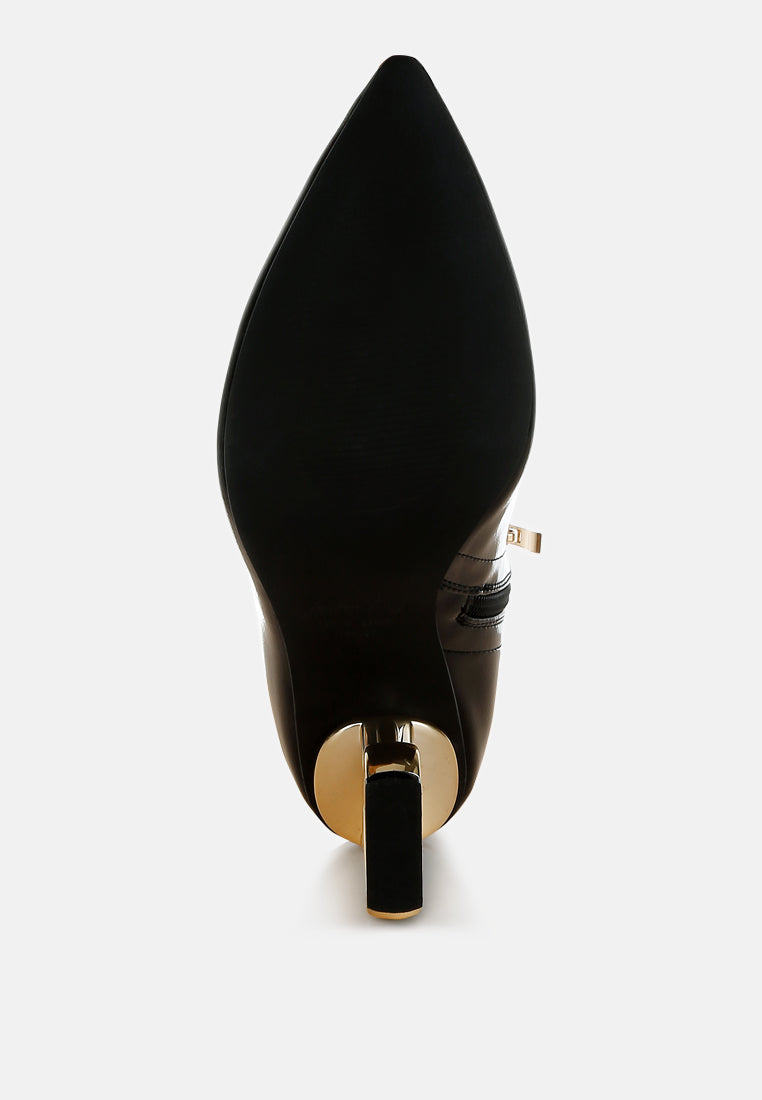 fantasy heel patent faux leather boots by ruw#color_black