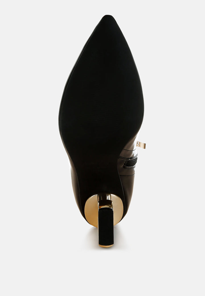 fantasy heel patent faux leather boots by ruw#color_black
