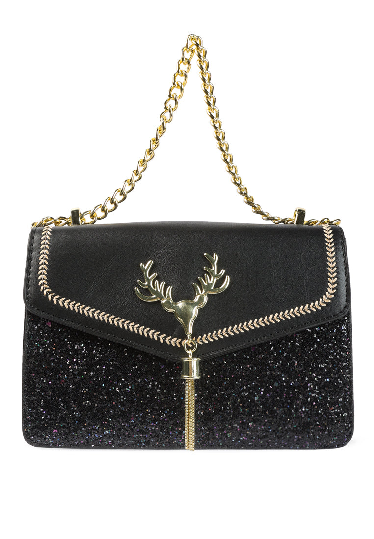 glitter envelope sling bag#color_black