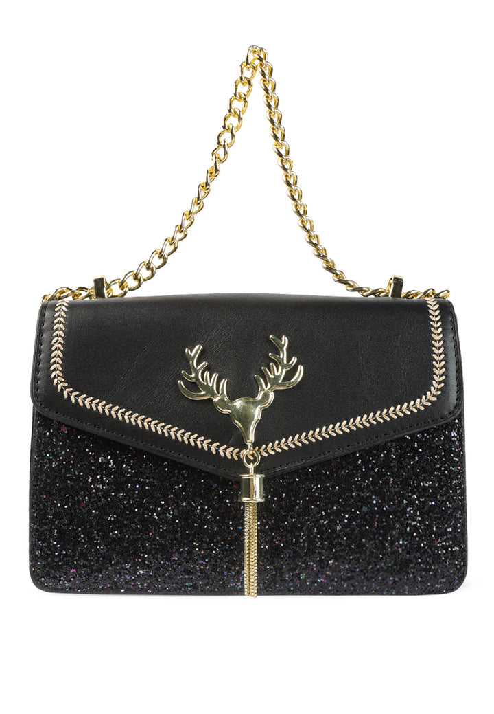 glitter envelope sling bag#color_black