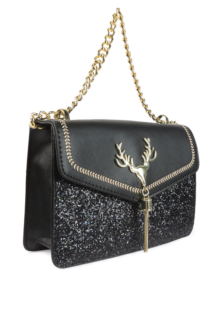 glitter envelope sling bag#color_black