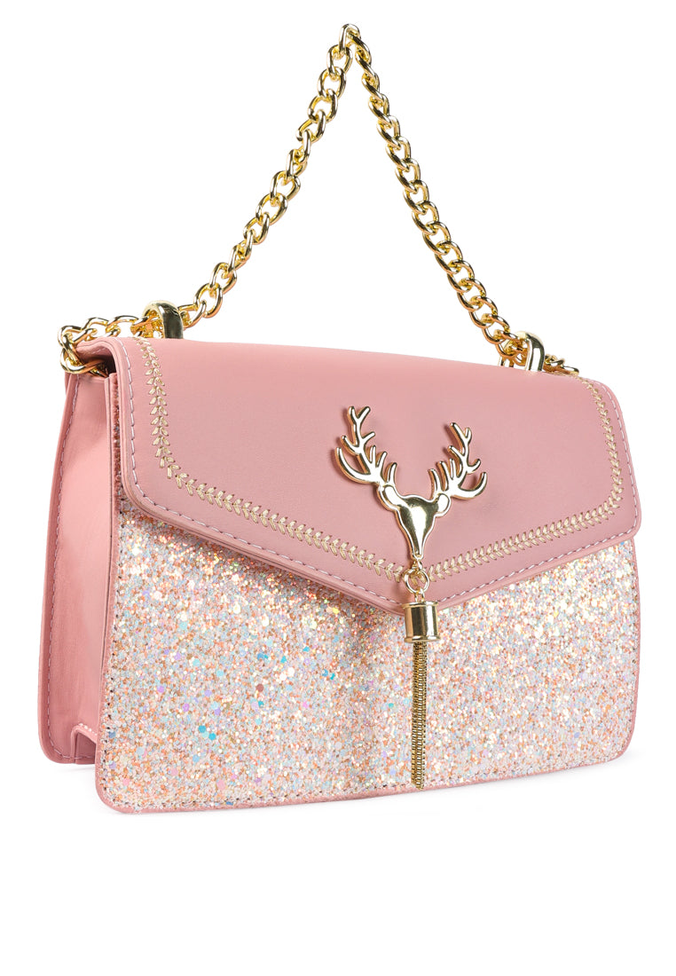 glitter envelope sling bag#color_pink