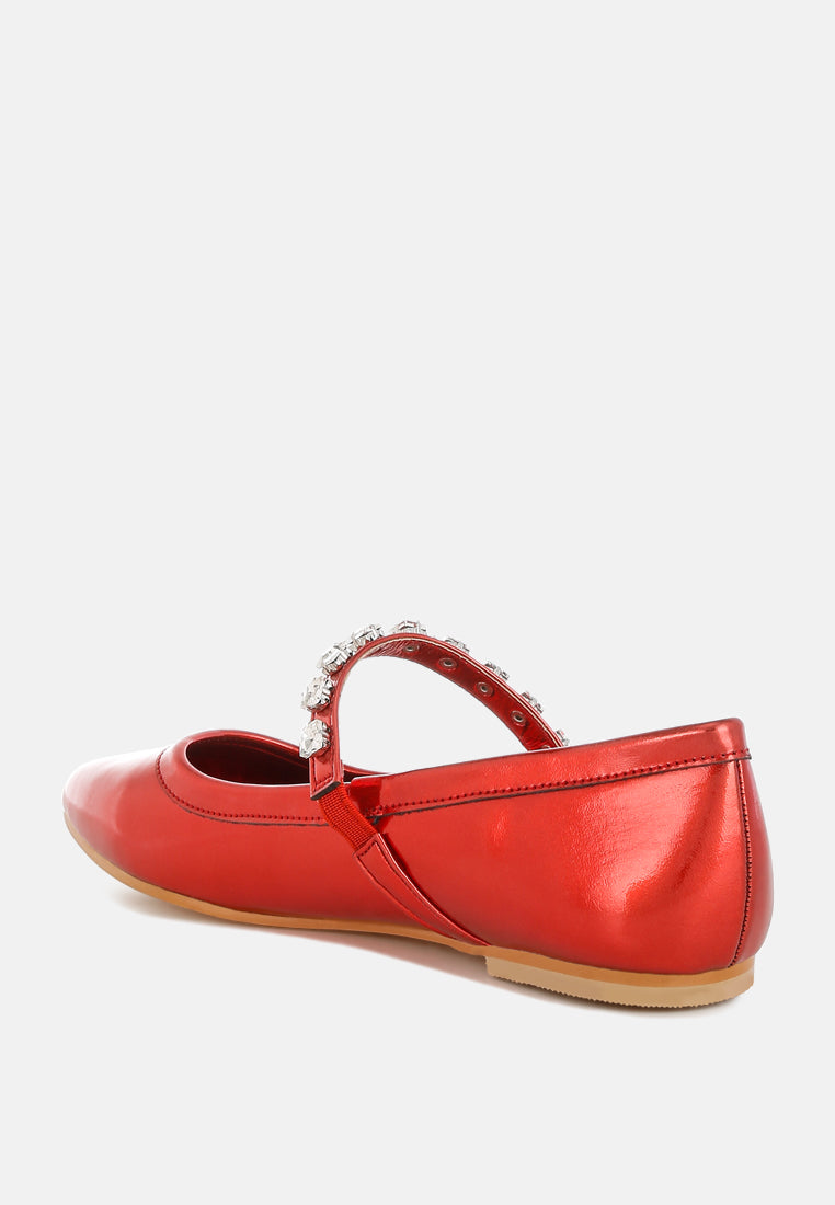 metallic mary jane ballerinas by ruw#color_red