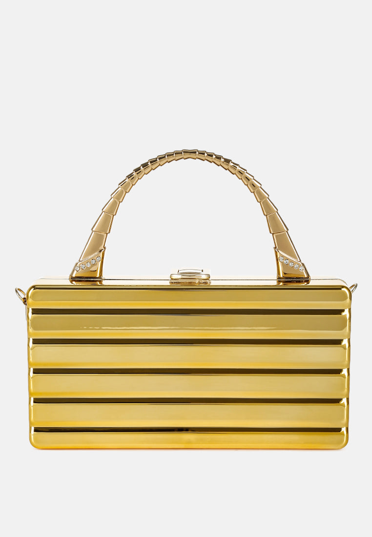 gold metallic mini box bag by ruw#color_gold