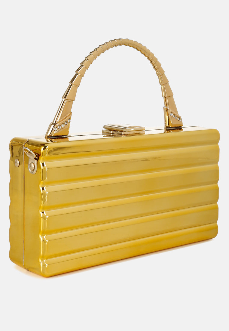 gold metallic mini box bag by ruw#color_gold