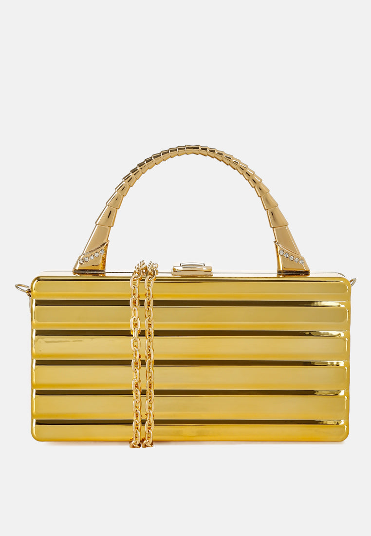 gold metallic mini box bag by ruw#color_gold