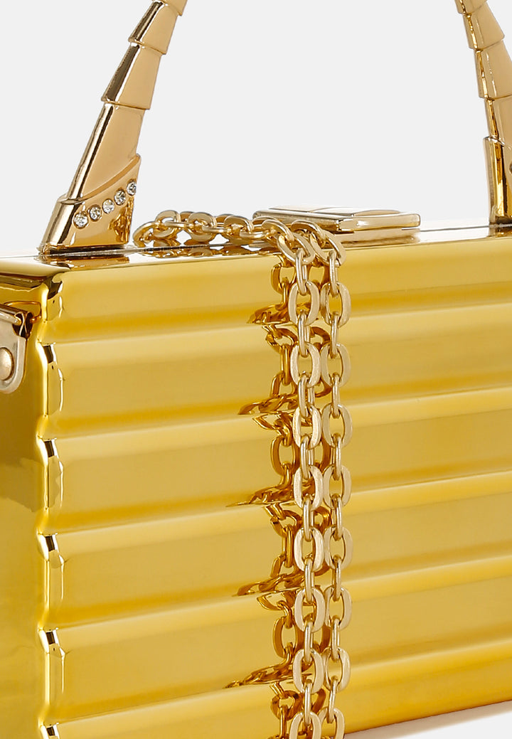 gold metallic mini box bag by ruw#color_gold