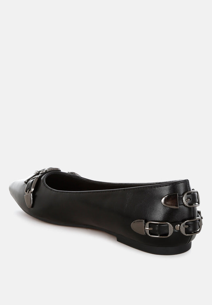 belt buckle detail ballerinas by ruw#color_black