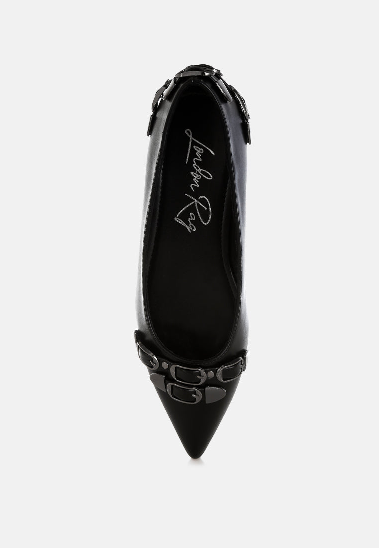 belt buckle detail ballerinas by ruw#color_black