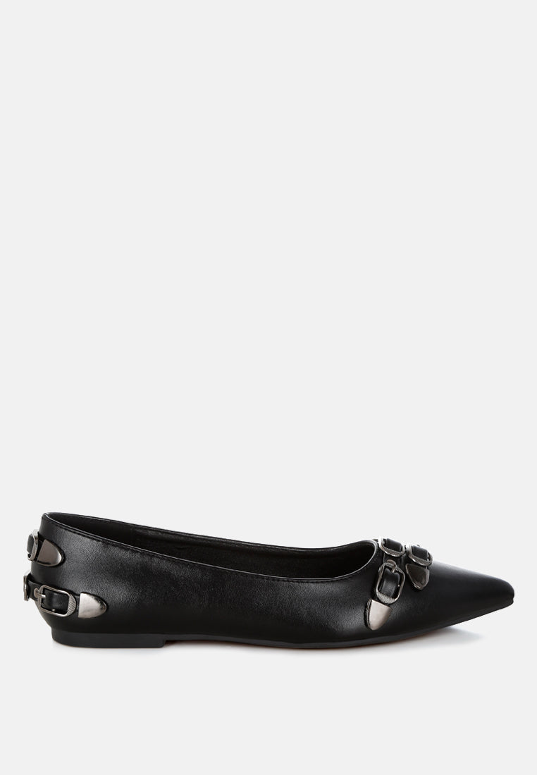 belt buckle detail ballerinas by ruw#color_black