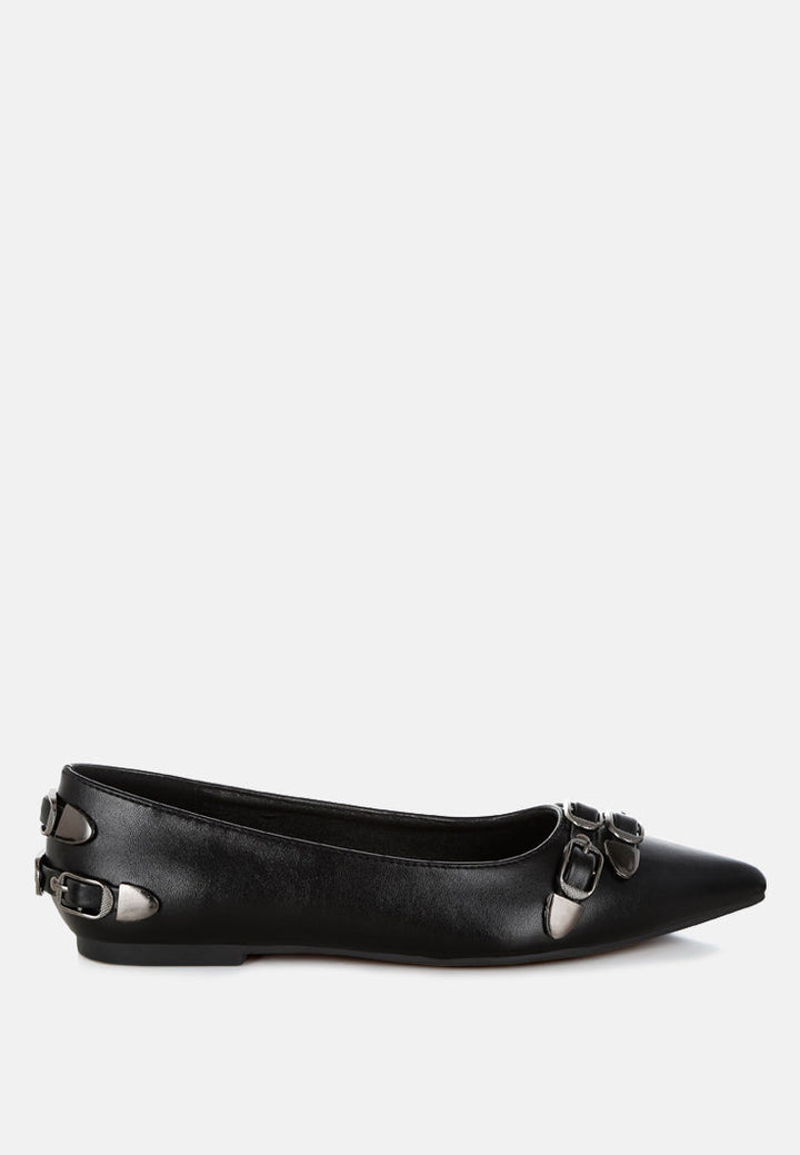 belt buckle detail ballerinas by ruw#color_black