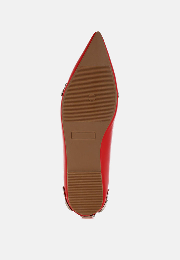 belt buckle detail ballerinas by ruw#color_red