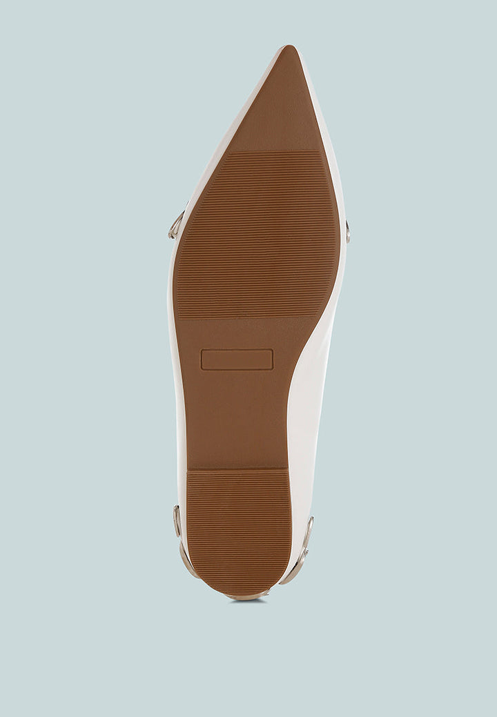 belt buckle detail ballerinas by ruw#color_white