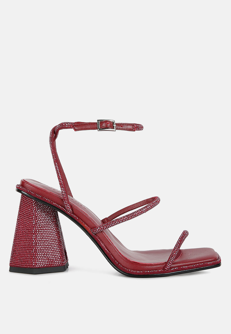 Graff Rhinestone Embellished Hexagon Block Heel Sandal#color_burgundy