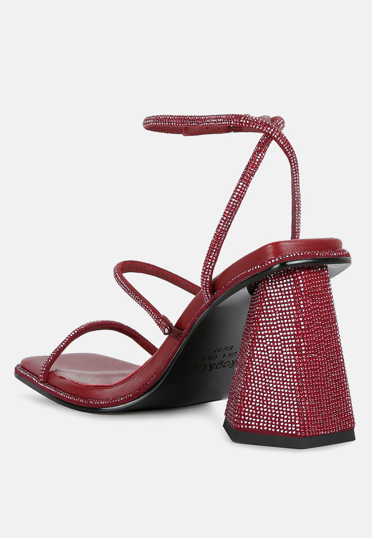 Graff Rhinestone Embellished Hexagon Block Heel Sandal#color_burgundy
