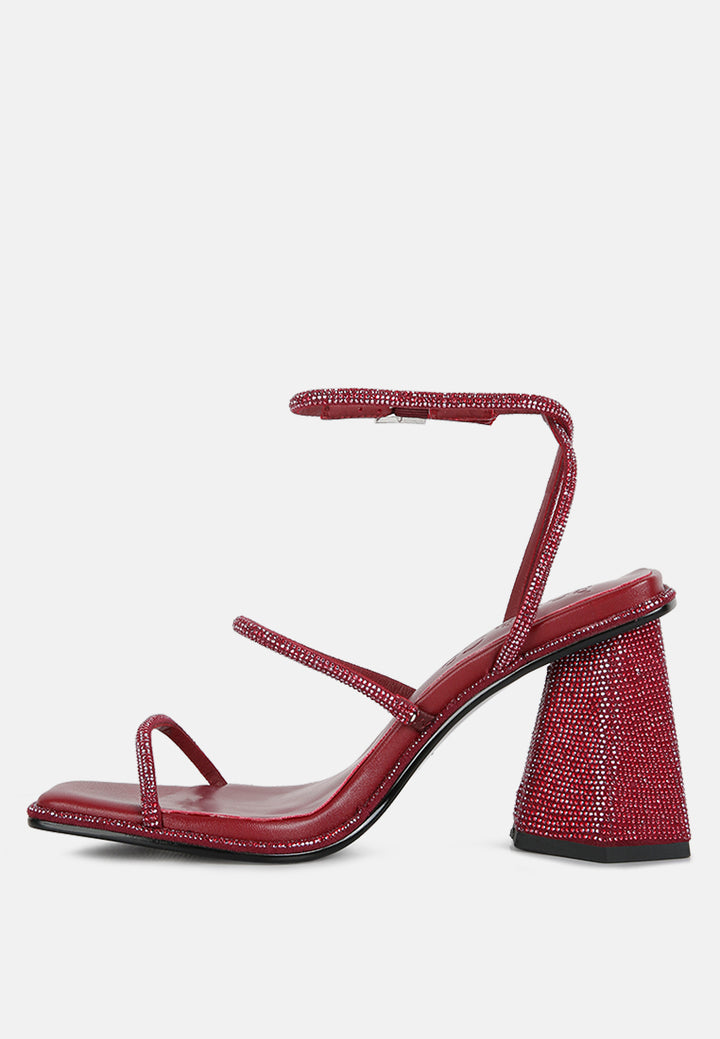 Graff Rhinestone Embellished Hexagon Block Heel Sandal#color_burgundy