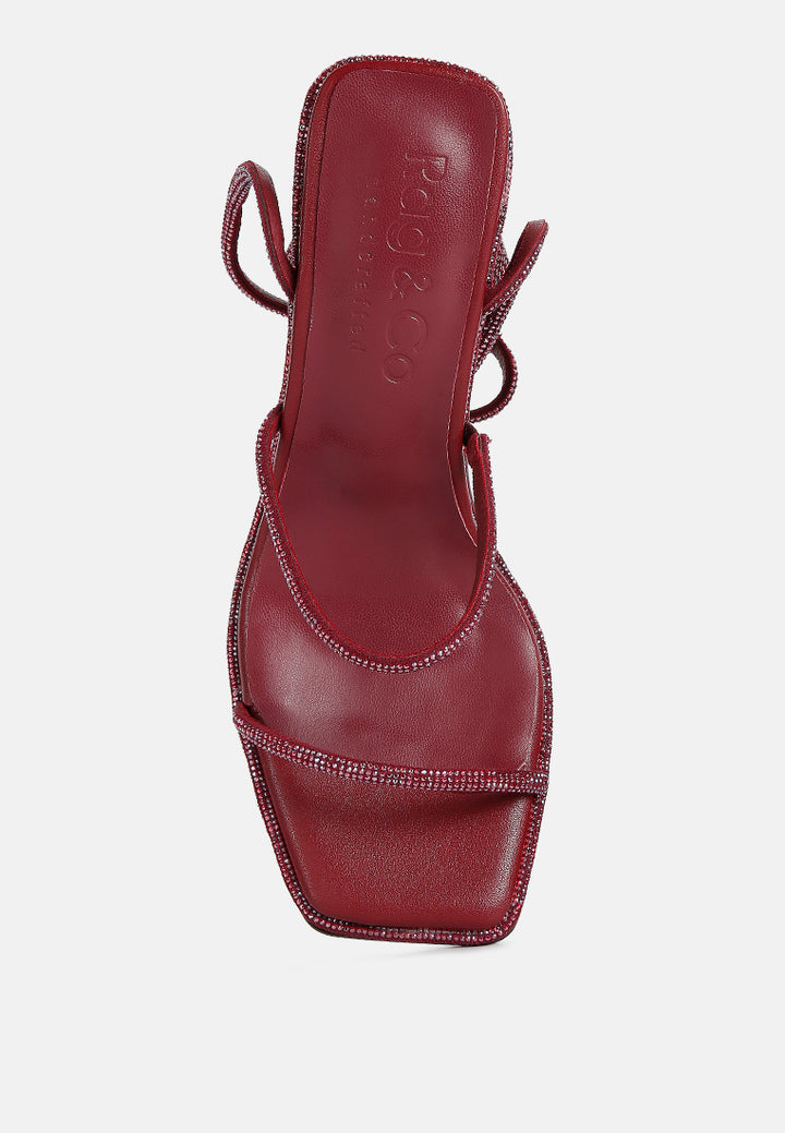 Graff Rhinestone Embellished Hexagon Block Heel Sandal#color_burgundy
