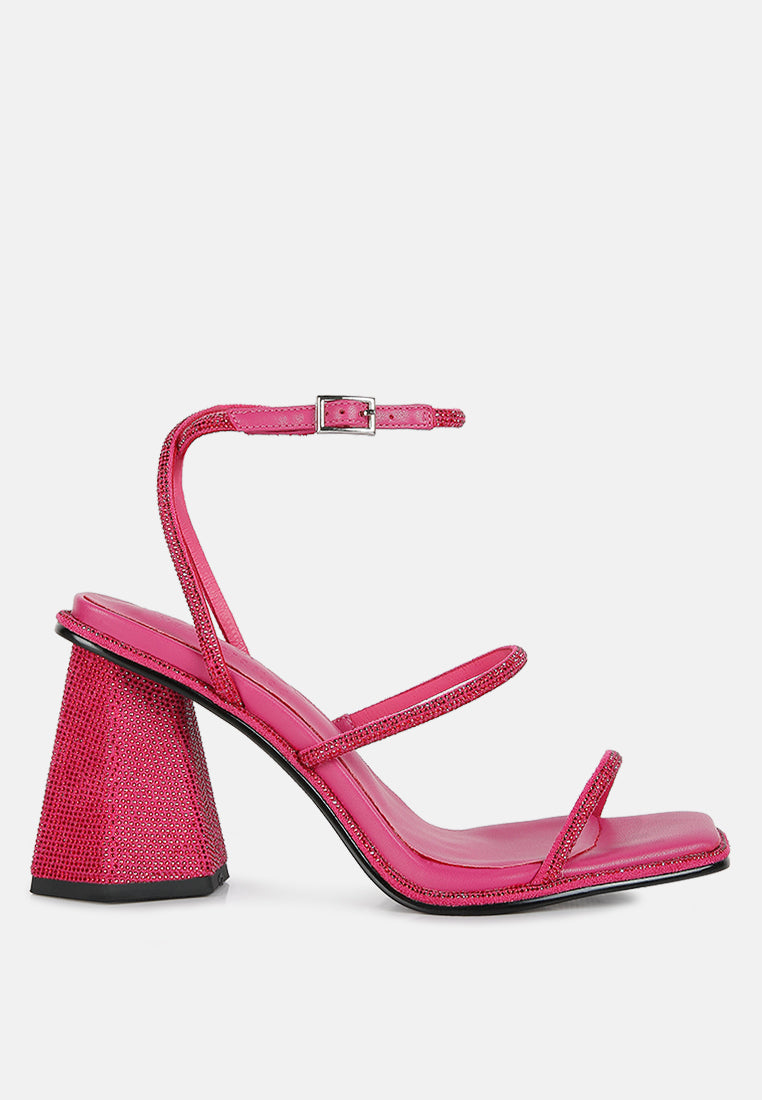 Graff Rhinestone Embellished Hexagon Block Heel Sandal#color_fuchsia