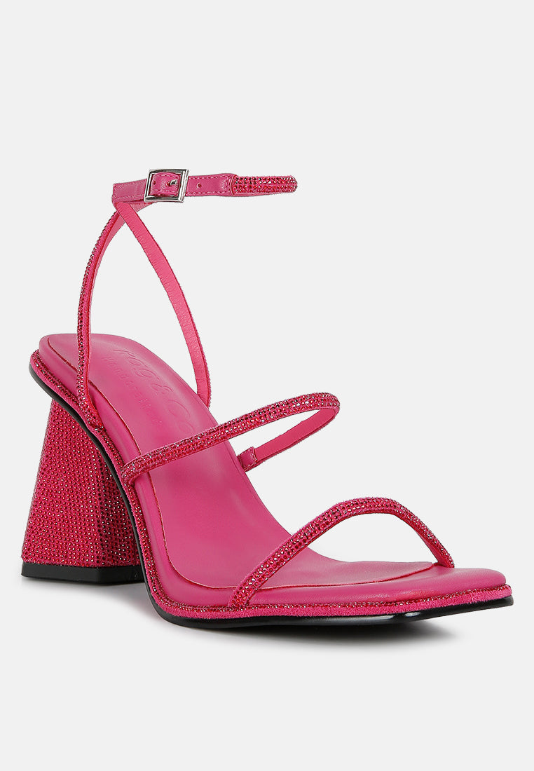 Graff Rhinestone Embellished Hexagon Block Heel Sandal#color_fuchsia